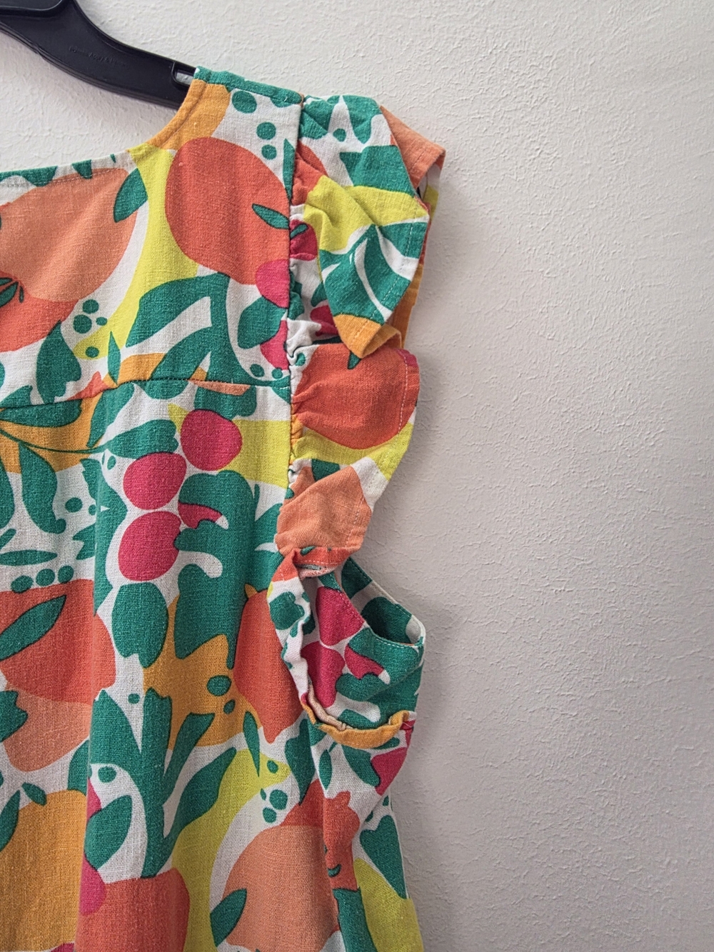JCREW Colorful Fruit-Print Tiered Dress - Pink, Yellow & Green - Picture 4 of 5
